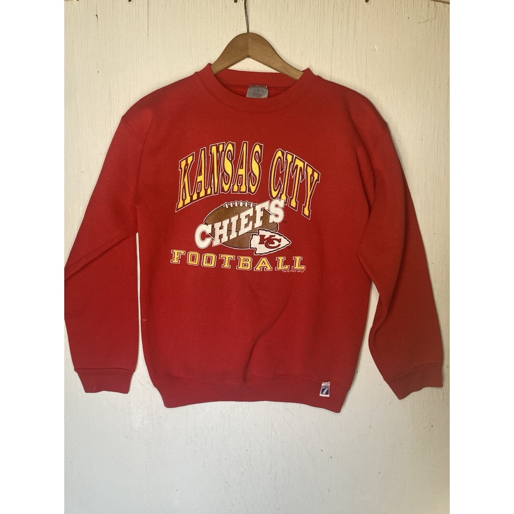Vintage Kansas City Chiefs Crewneck Sweatshirt XL 1990 Logo 7 Red Retro NFL Gear